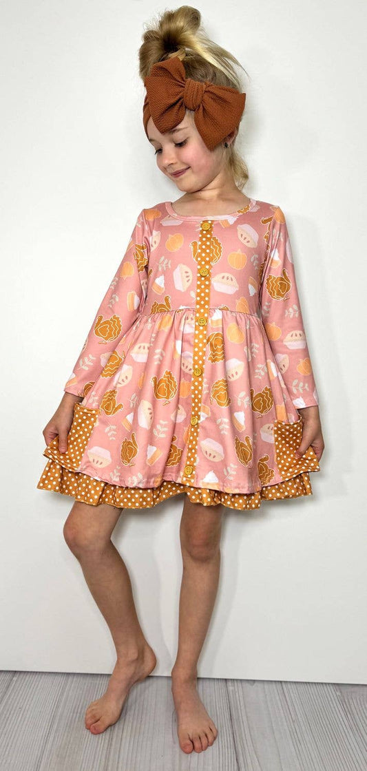 Clover Cottage - Thanksgiving Favorites Girls Dress