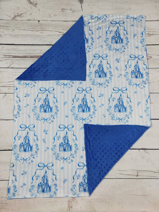 sassy kids palace - Blue Bow Printed Baby Girls Blanket
