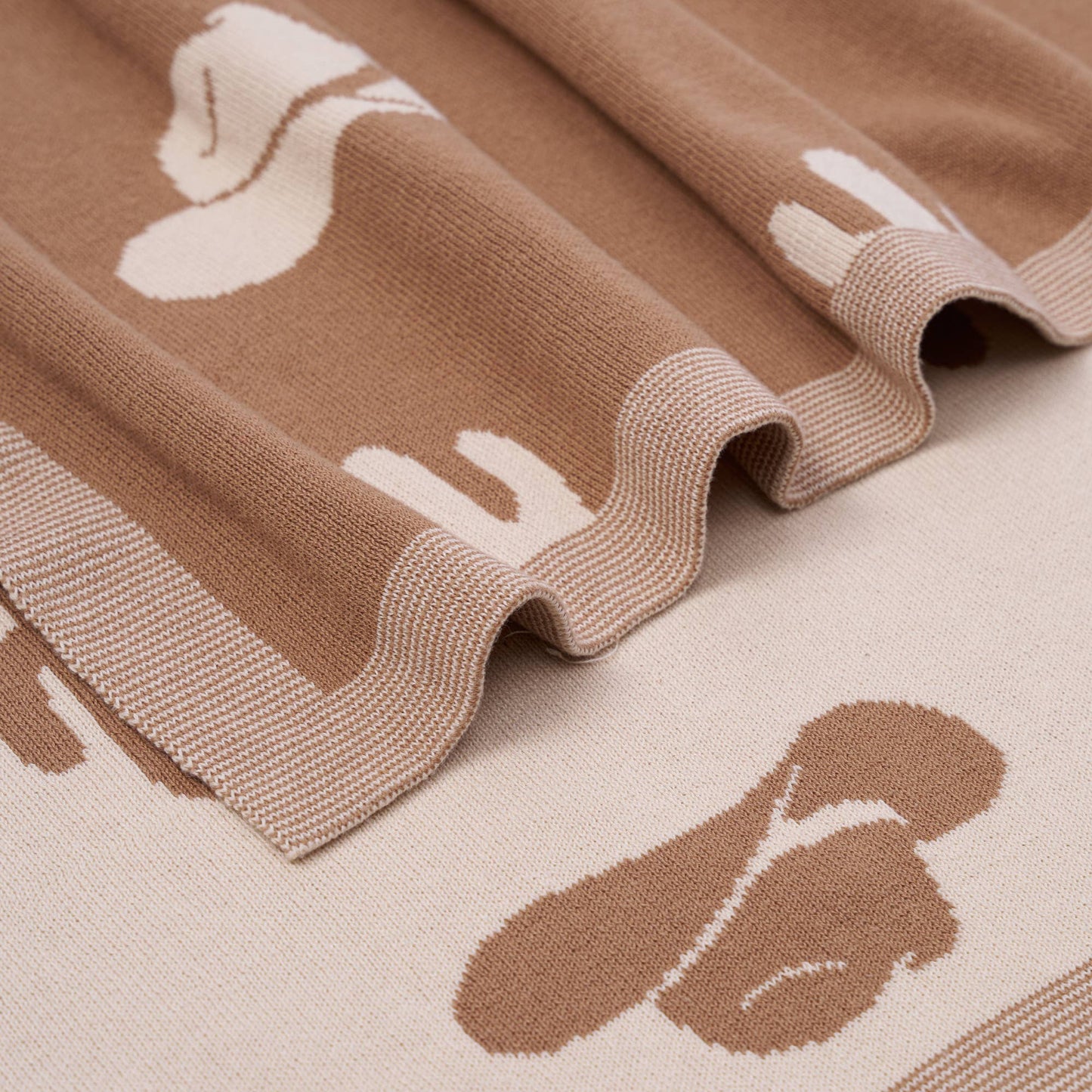 SWaddle AN - 100% Cotton Western Baby Blanket, Knitwear 2 Sides Cactus