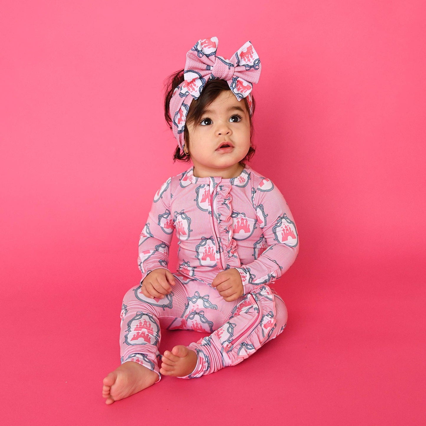 Maeve Castles RUFFLE ZIP Bamboo One Piece Baby Outfit