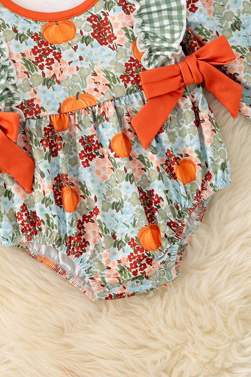 Kids Charm Online - Cute autumn flora printed bubble romper. RPG62712 AMY