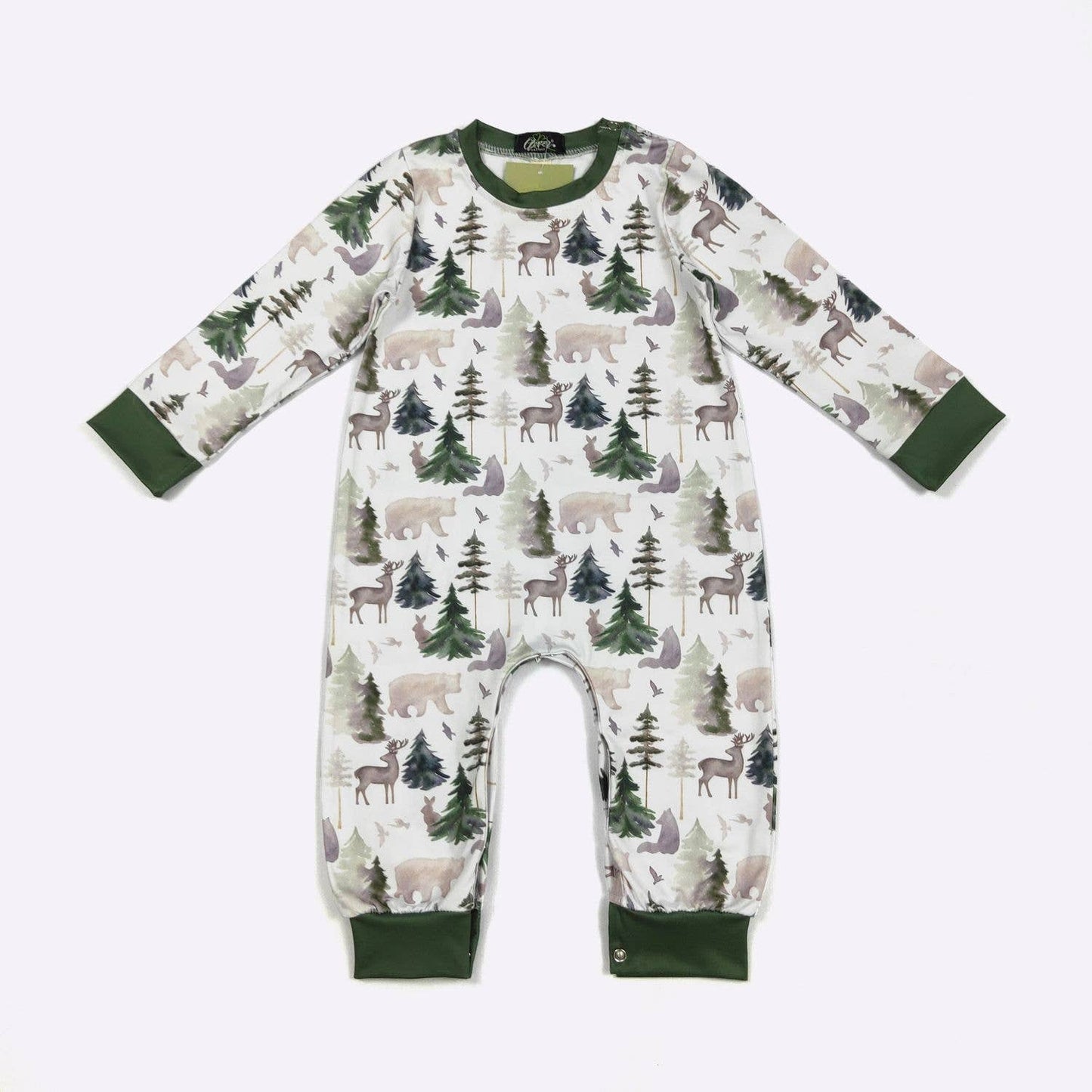Clover Cottage - LS Forest Emerald Boy Romper LS