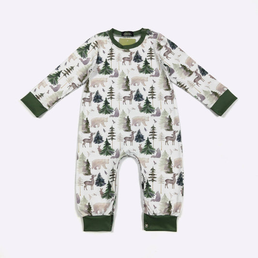 Clover Cottage - LS Forest Emerald Boy Romper LS