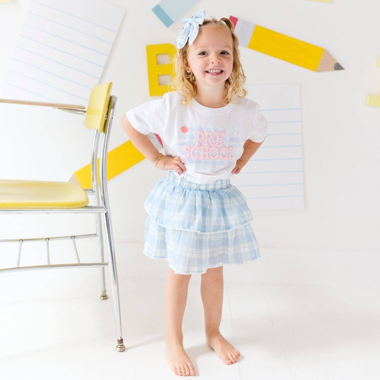 Sweet Wink - Blue Plaid Bow Clip - Hair Bows - Back To School