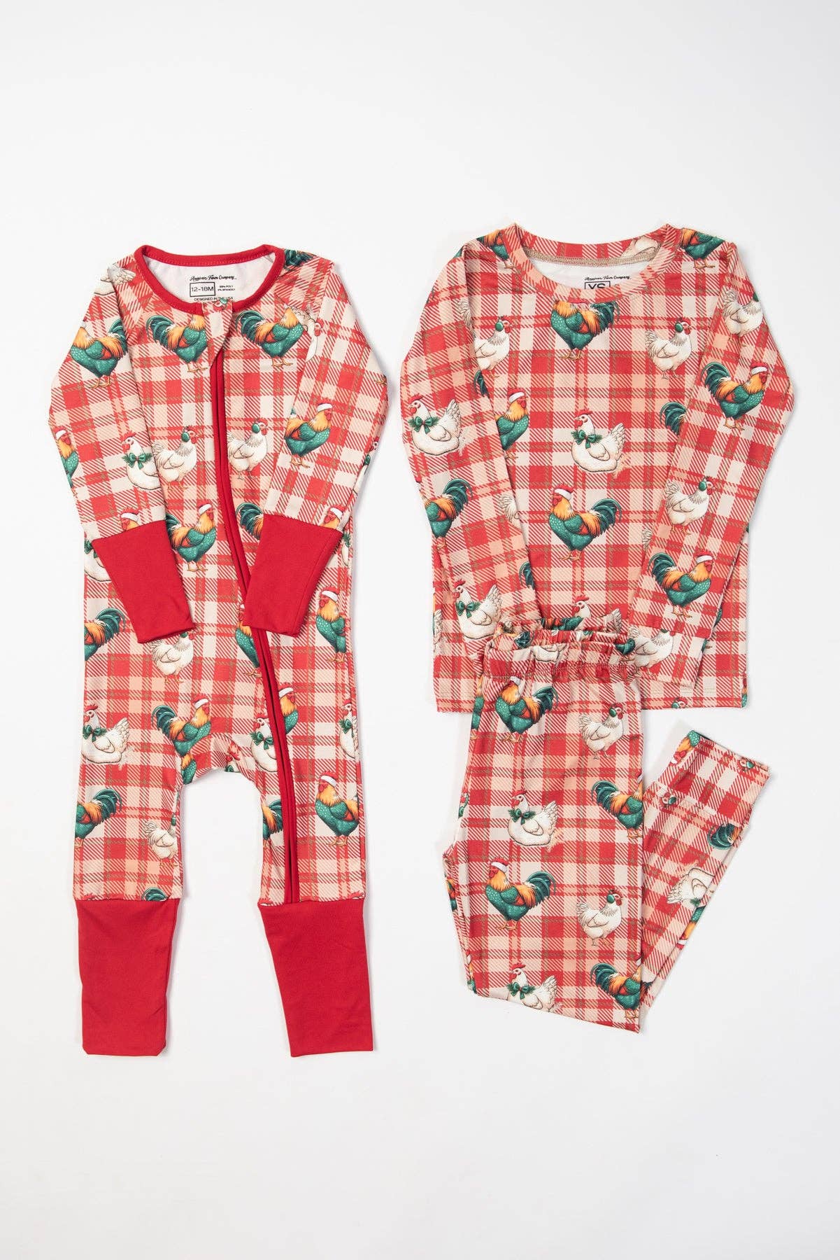 Christmas Chicken Plaid Toddler/Youth Pajama Set