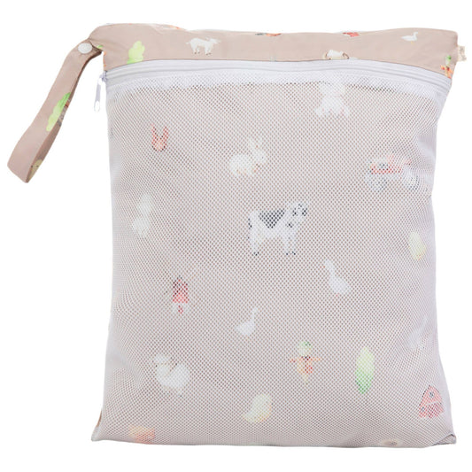 Ali+Oli - Dual-Compartment Wet/Dry Bag with Mesh Pocket (Farm)