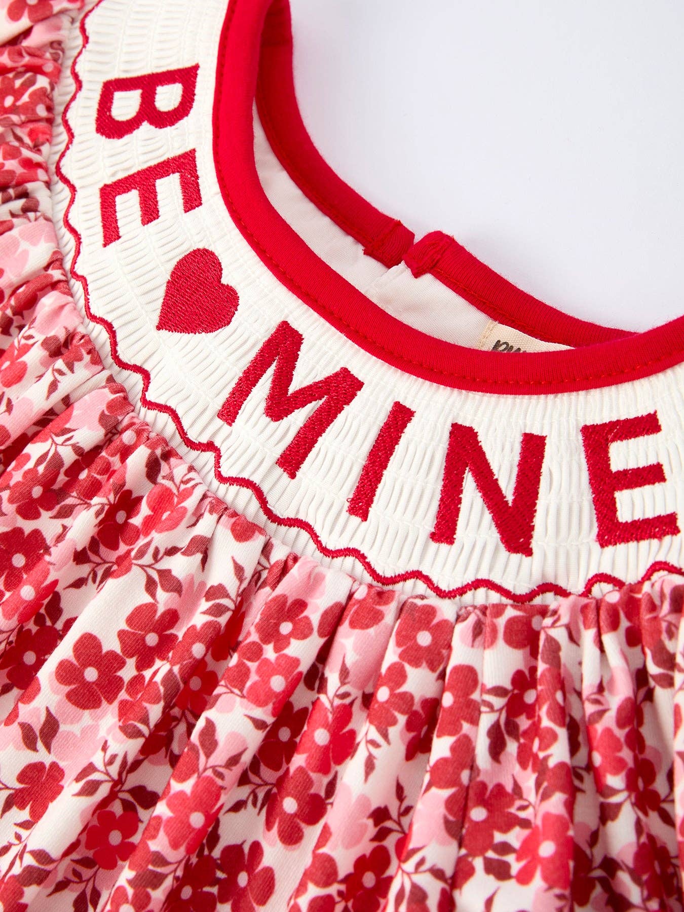 Rylee Faith Designs - Valentine's Day "BE ❤ MINE" Embroidered Floral Girls' Dress