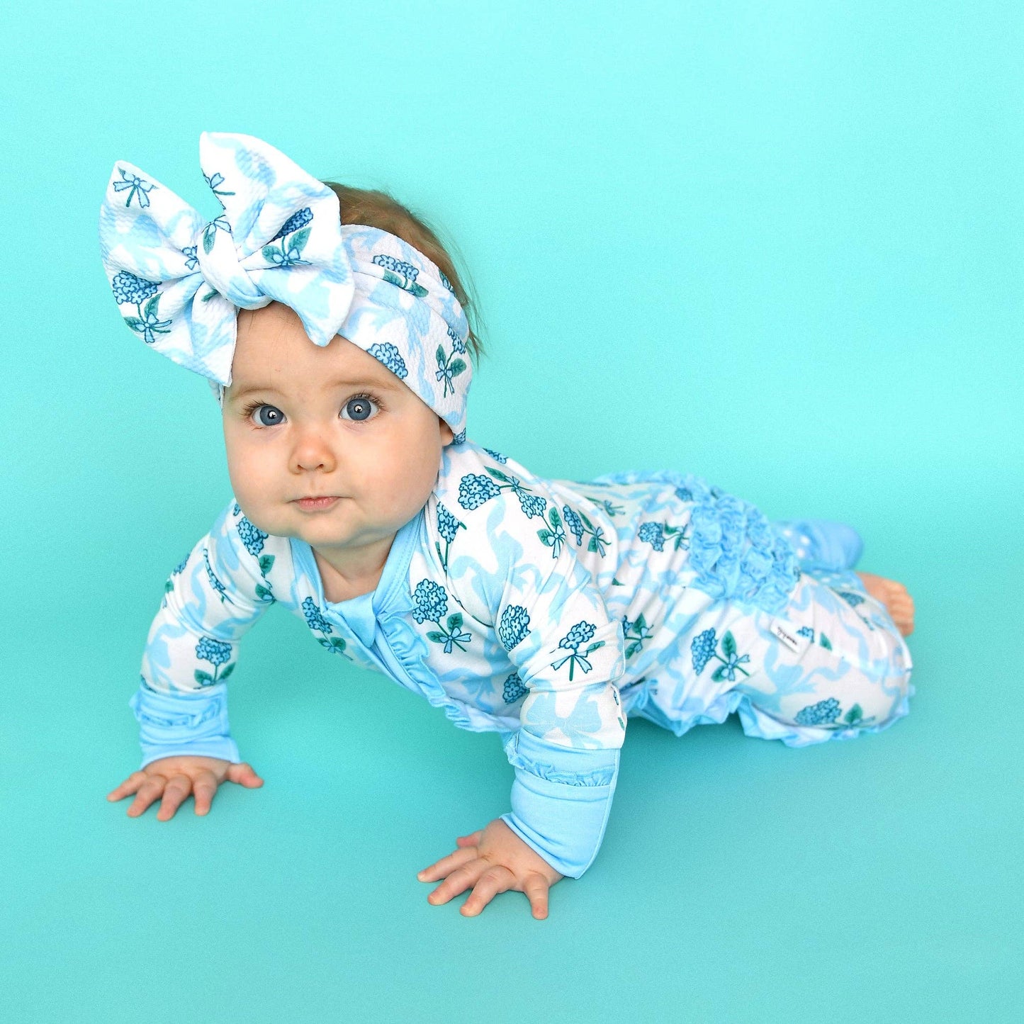 Savannah RUFFLE ZIP Bamboo One Piece Floral Baby Outf