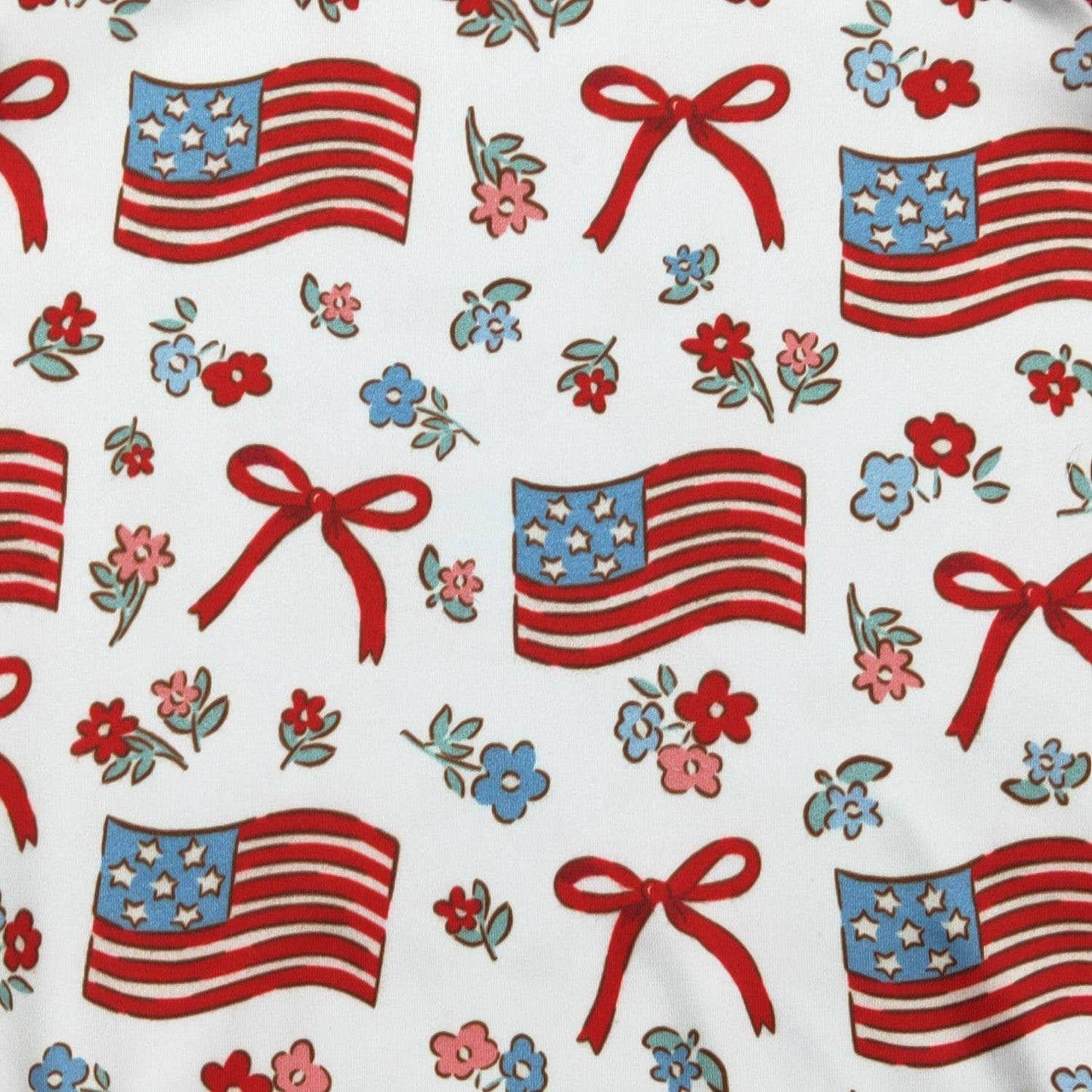 Clover Cottage - Red White & Blue Ruffles Baby Romper