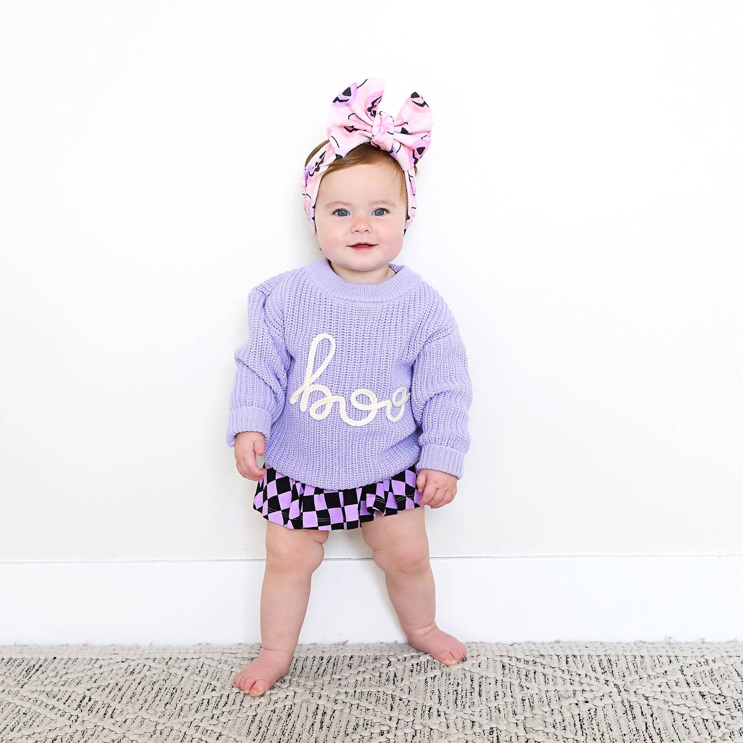 Boo Purple SWEATER Solid Knit Halloween