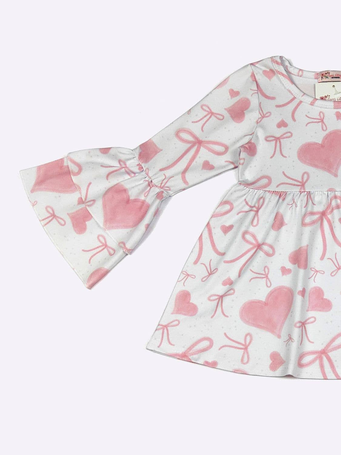 Pink Velvet Heart Girls Set
