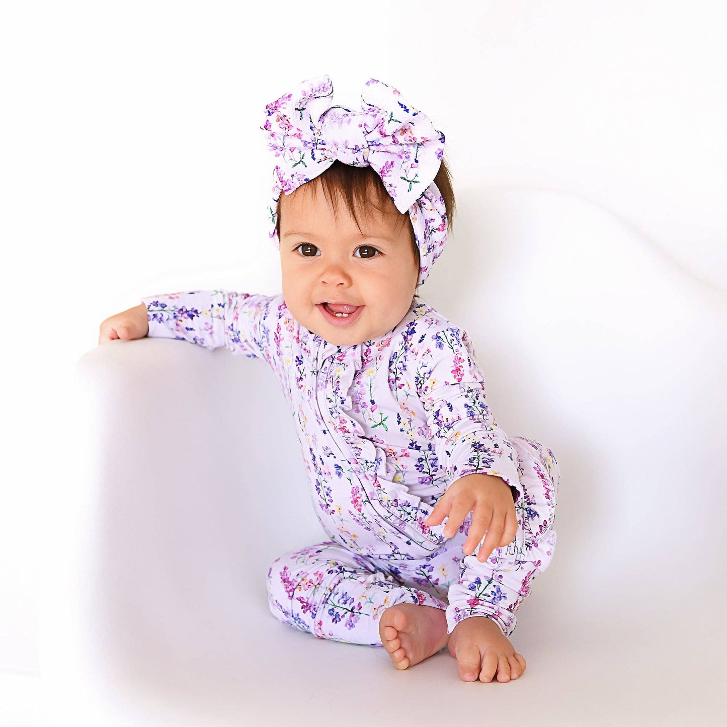 Avani RUFFLE ZIP Bamboo One Piece Floral Baby Clothing