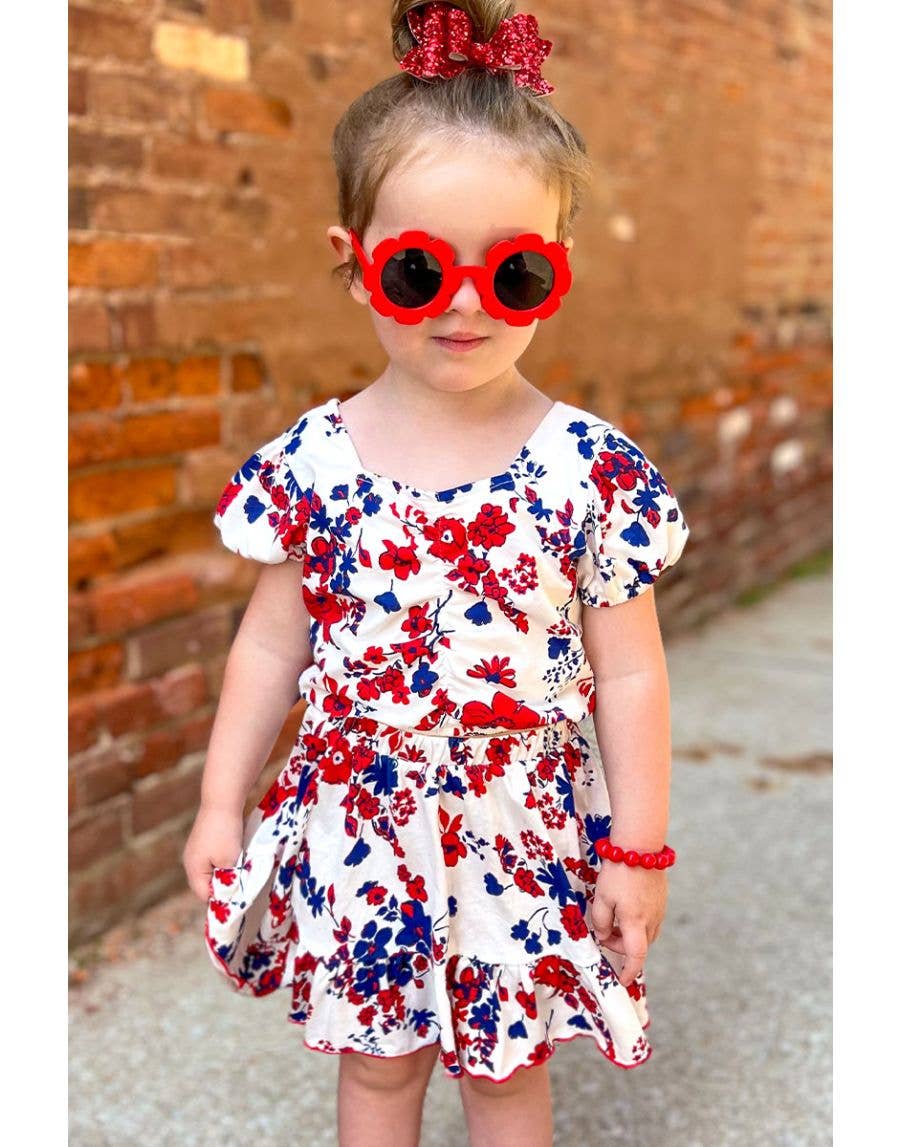 2 pc Skirt Set w/ Puff Sleeve