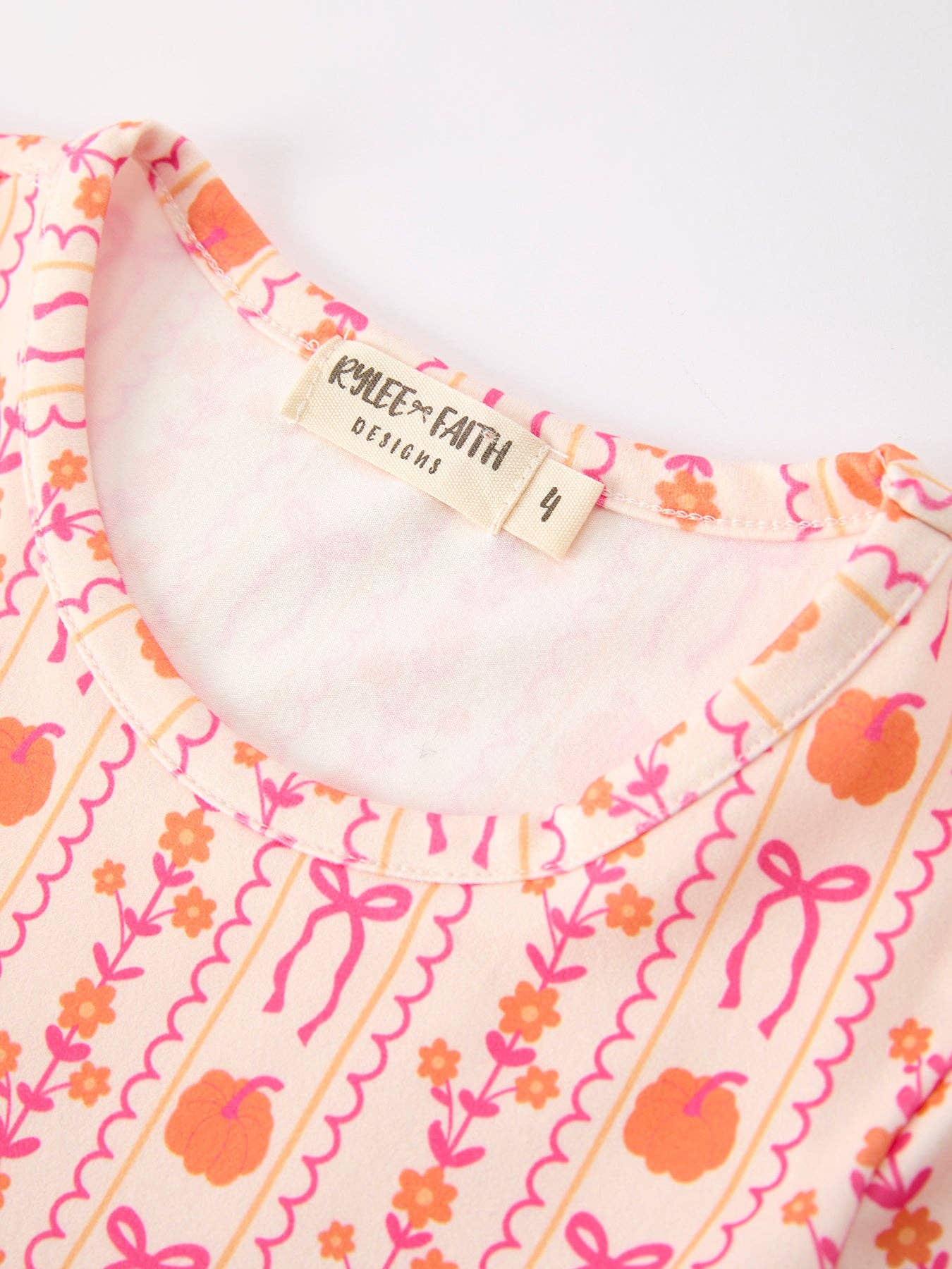 Rylee Faith Designs - Halloween Thanksgiving Pumpkin Bow Pocket Girls Dress