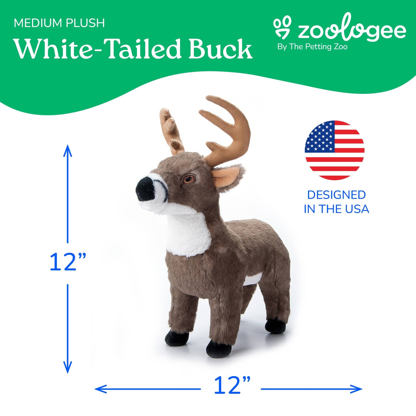 The Petting Zoo - Recycled Earth Keeperz White-Tailed Buck medium 12"