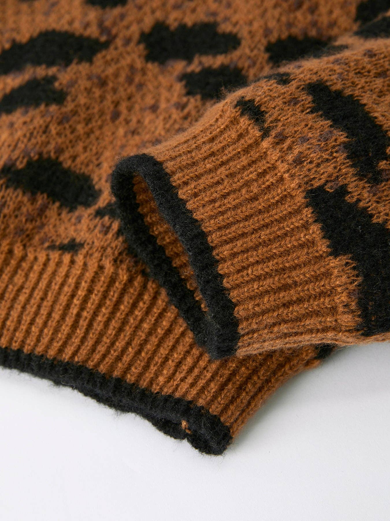 Mommy and Me Leopard Sweater Cardigan with Black Ribbon Bows