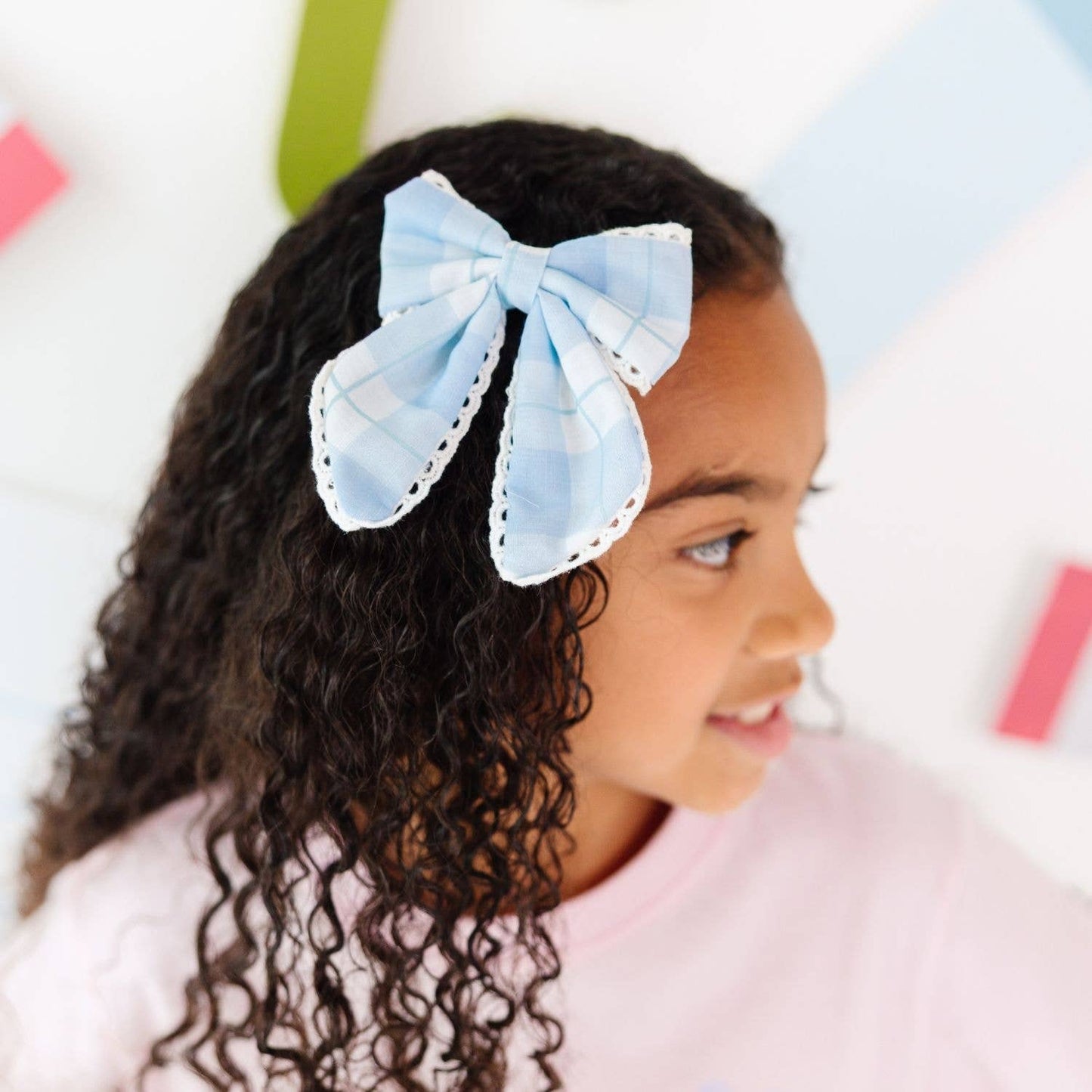Sweet Wink - Blue Plaid Bow Clip - Hair Bows - Back To School