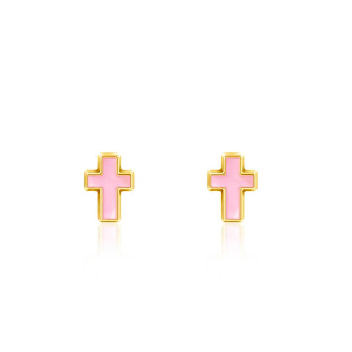Girl Nation - Pink Cross Cutie Stud Earrings