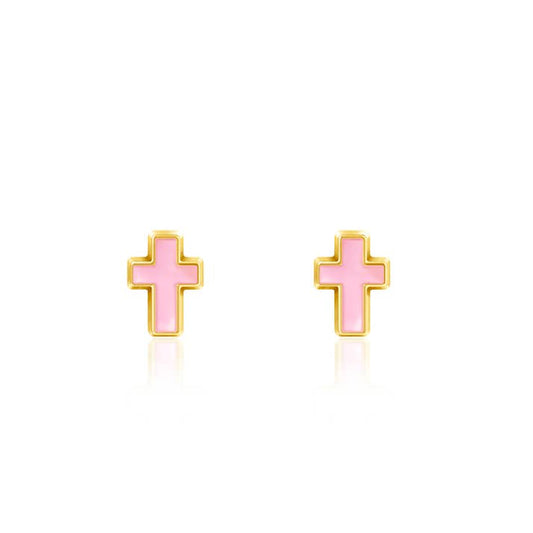 Girl Nation - Pink Cross Cutie Stud Earrings