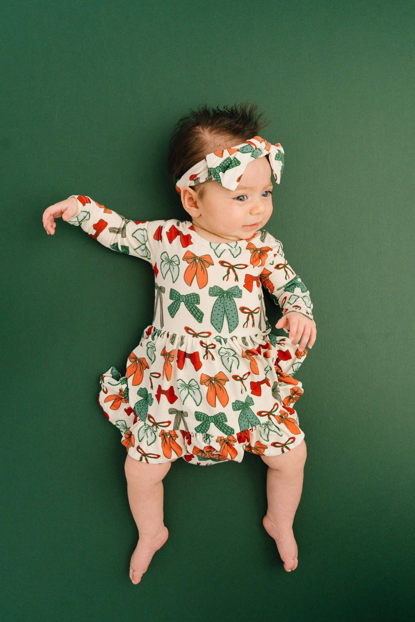 Little One Shop - Merry Bows Bodysuit Bamboo Dress