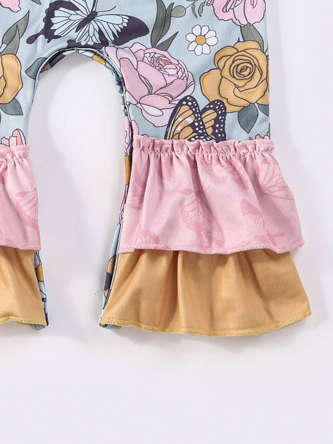 Aqua Butterfly Garden Baby Romper