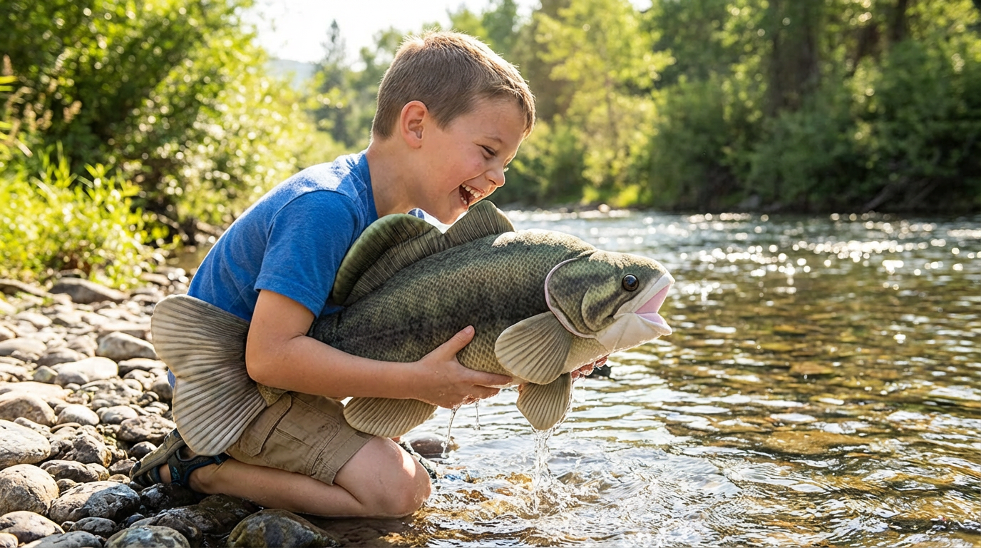 The Petting Zoo - River Fish Large Mouth Bass Medium 22" (56cm)