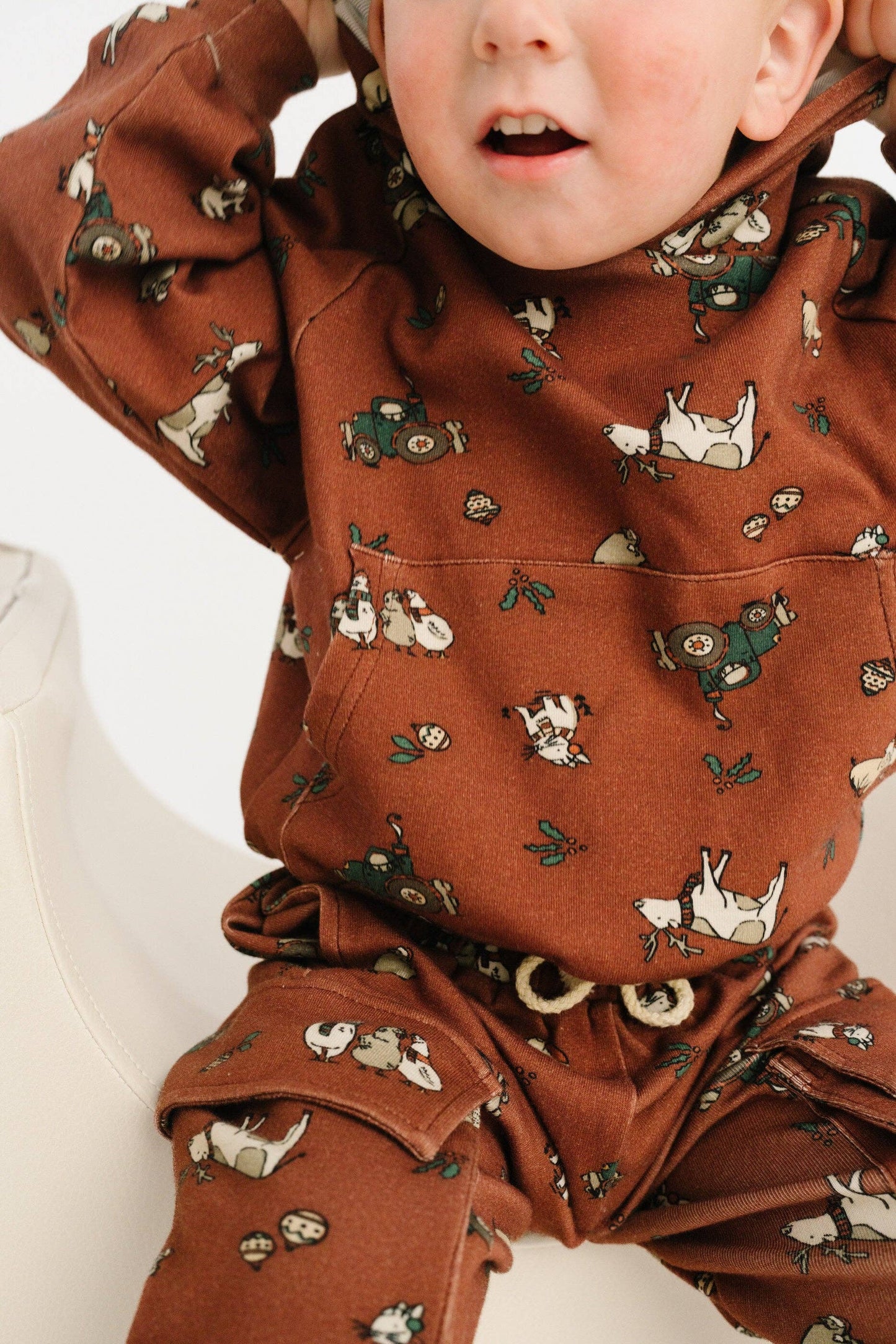 Little One Shop - Christmas Farm Cargo Hoodie Set