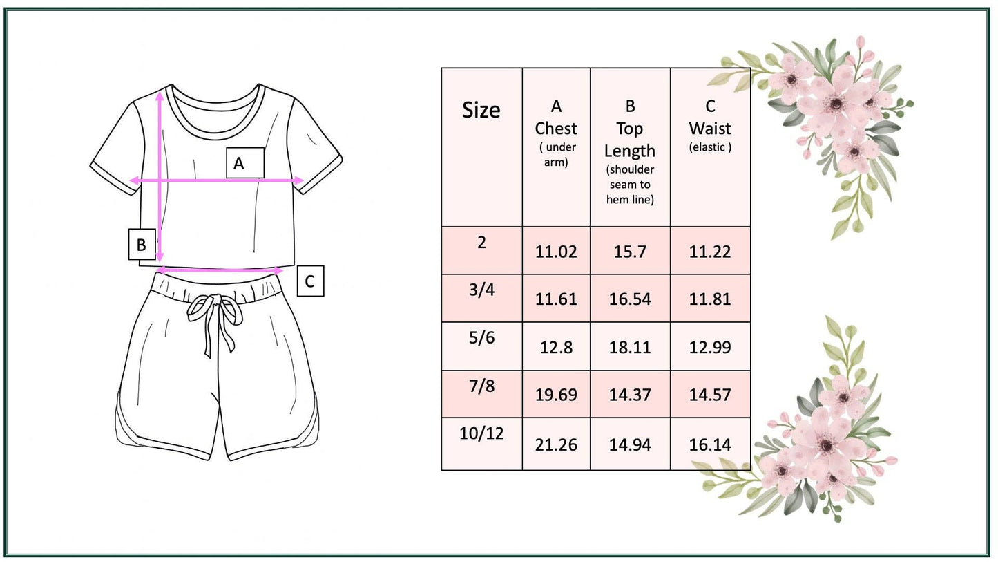 Adorable Sweetness - Girls Bright Pink Teal Flower Spring Summer Short Set