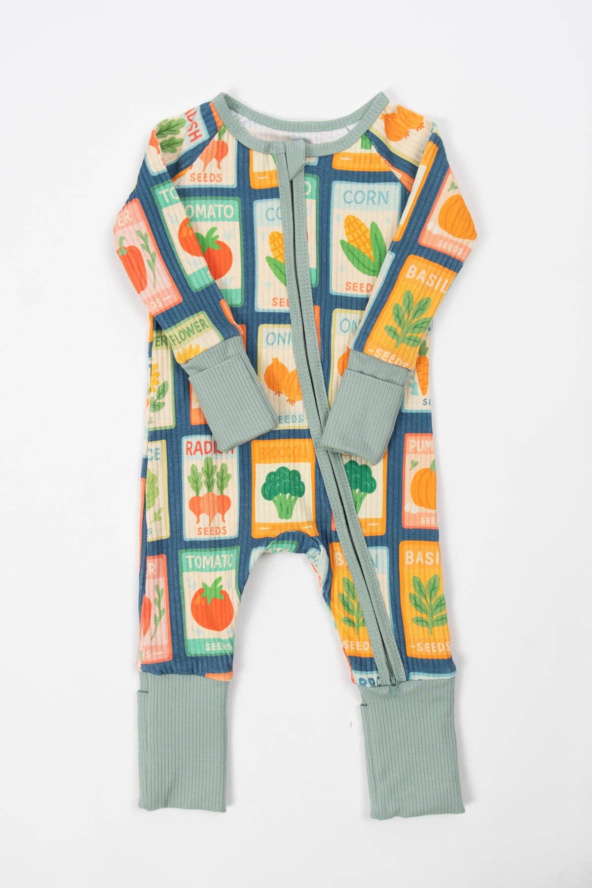 Garden Seed Baby Ribbed Cotton Zippy