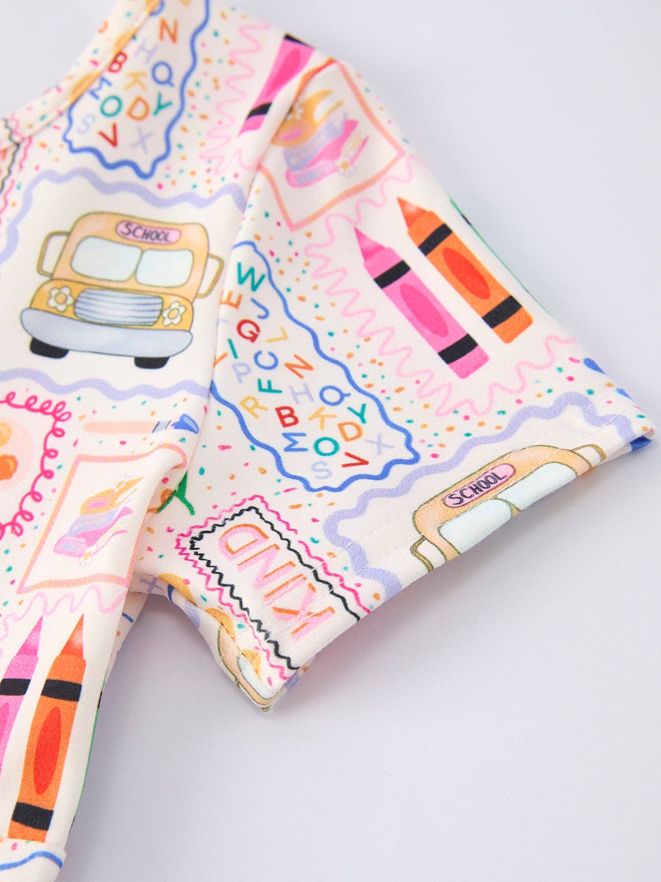 Rylee Faith Designs - Back to School Rainbow Print Girls Dress Short Sleeve