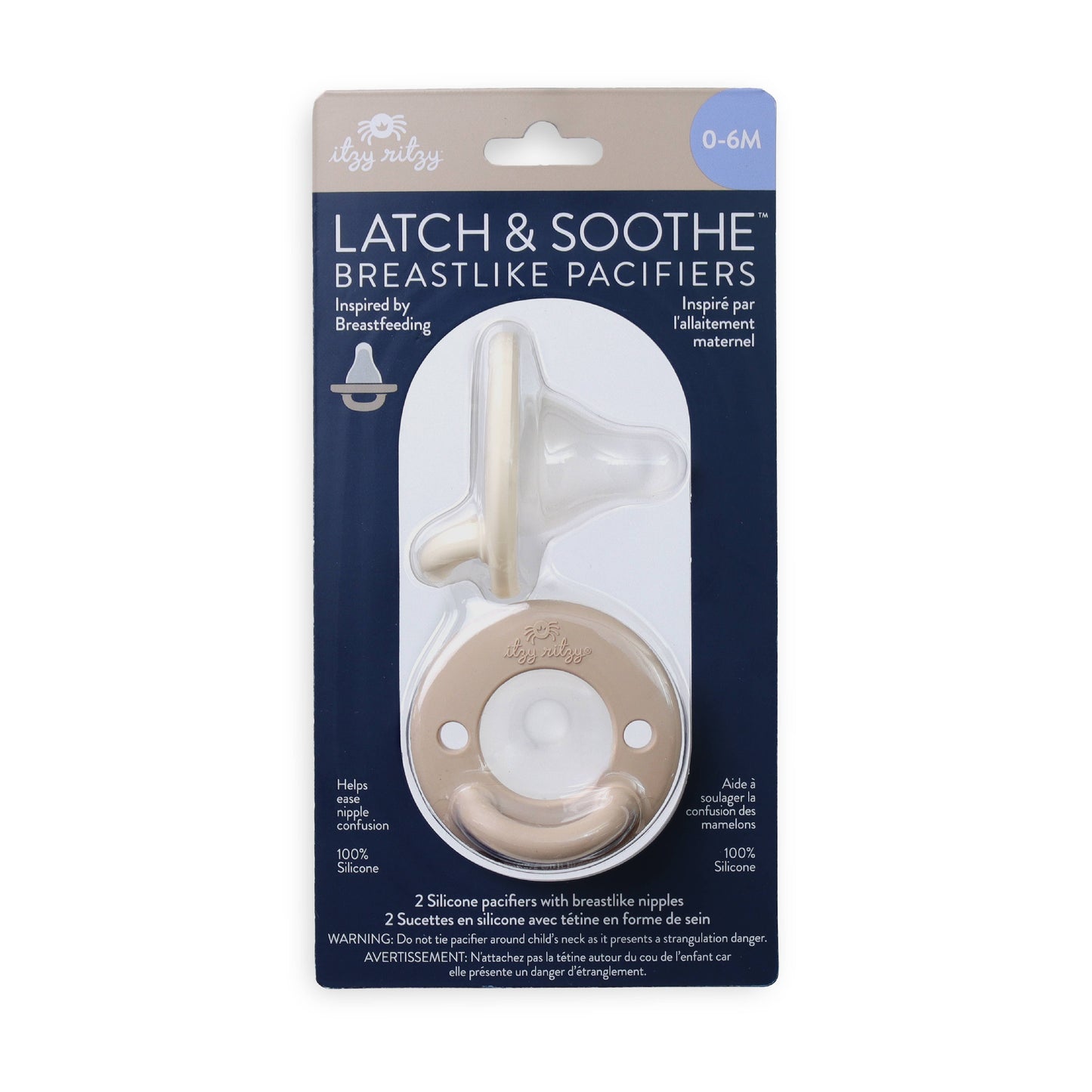 Itzy Ritzy - *NEW* Latch & Soothe™ Breastlike Pacifier - Taupe