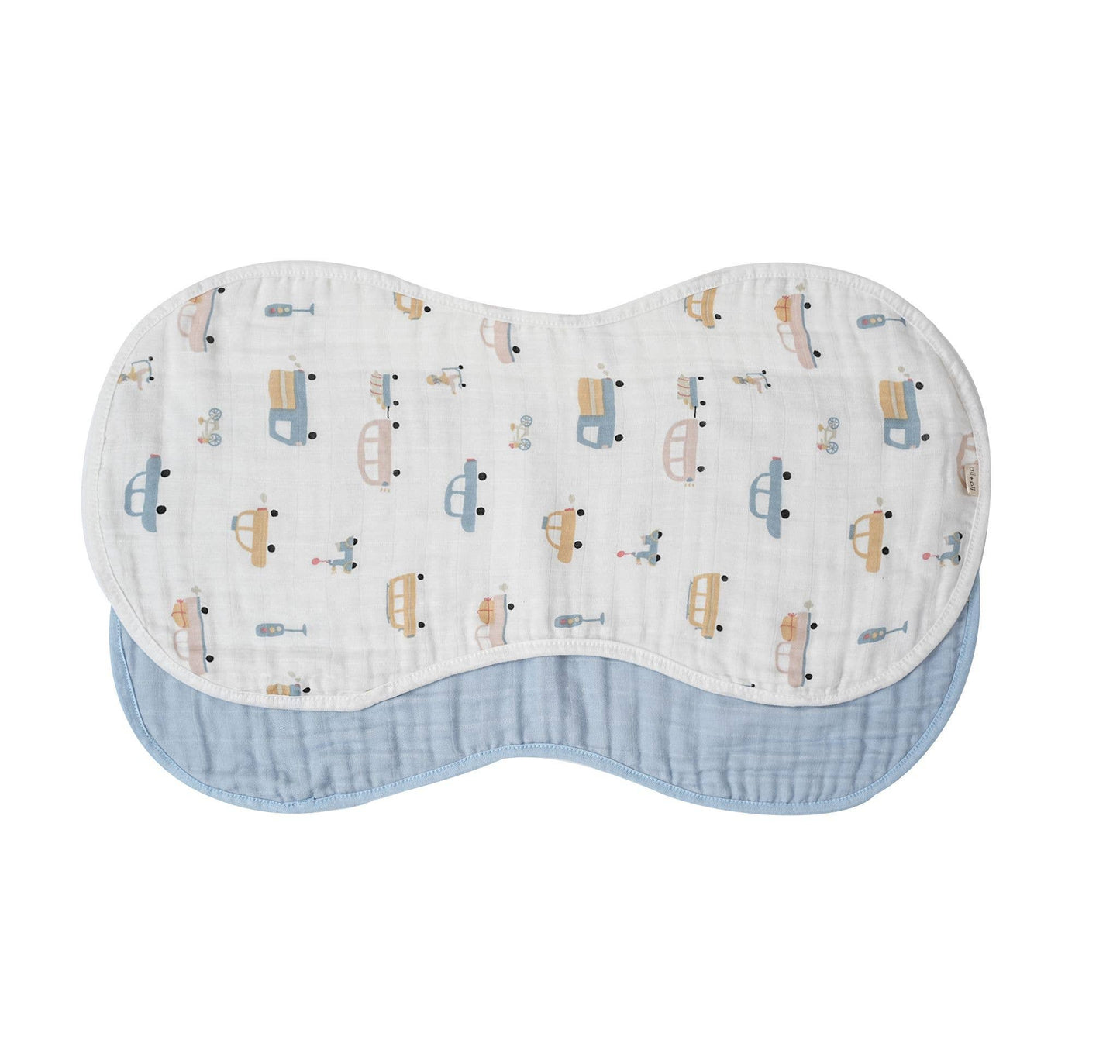 Ali+Oli - Bamboo Muslin Burp Cloth Set 2-Pack (Autos/Blue)