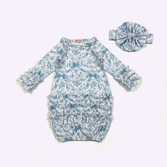 Azure Ribbon Baby Gown