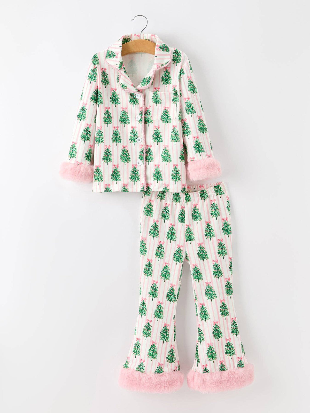 Mommy and Me Christmas Tree Print Pajama Set