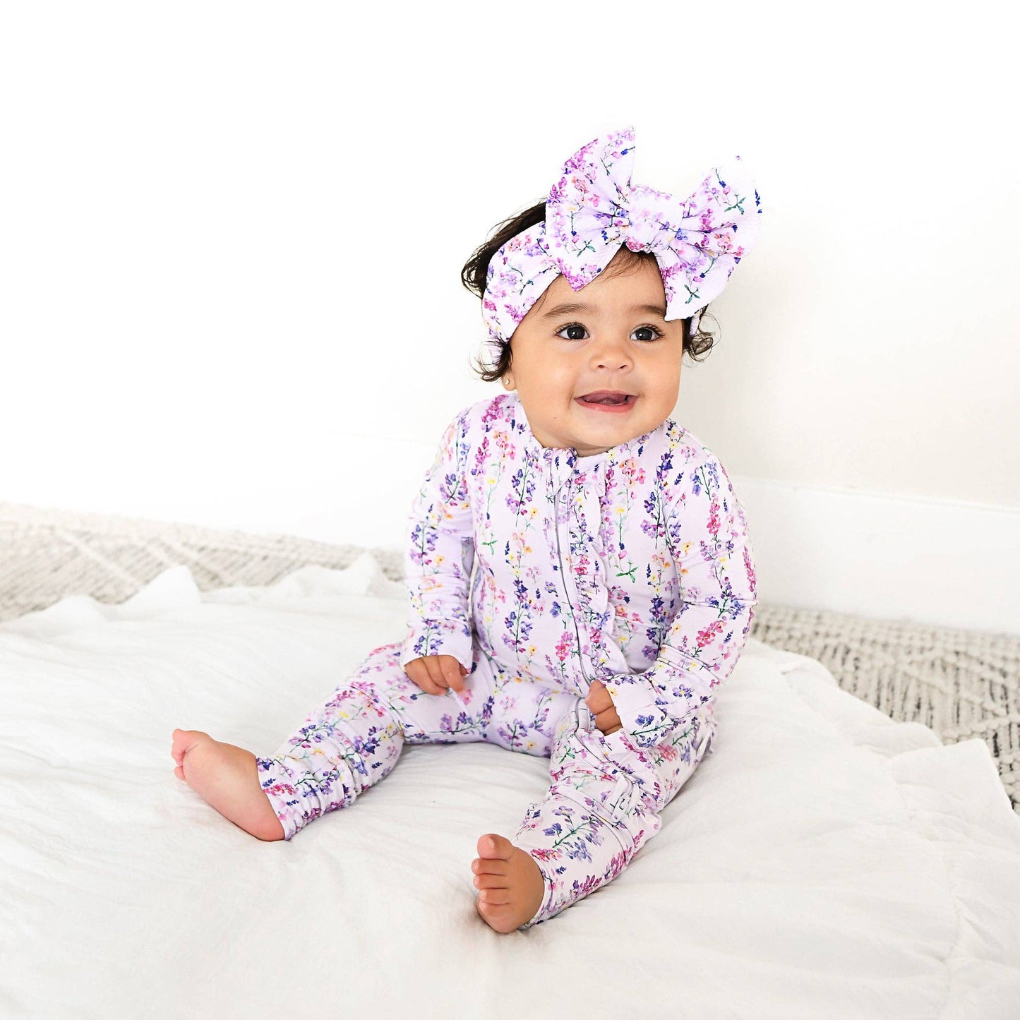 Avani RUFFLE ZIP Bamboo One Piece Floral Baby Clothing