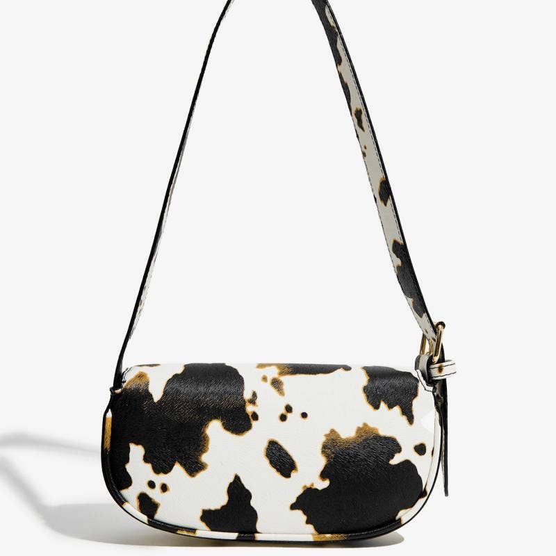 Cowhide Print Mini Shoulder Bag