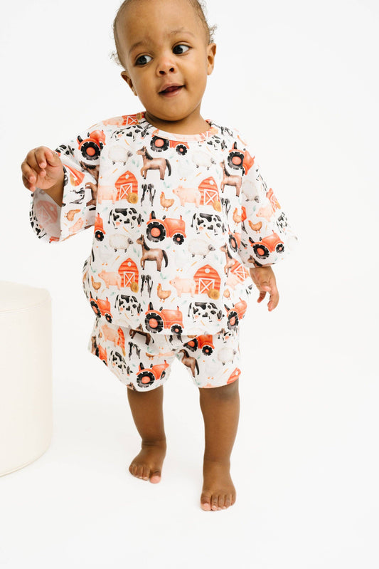 Little One Shop - Little Red Barnyard Slouchy Set