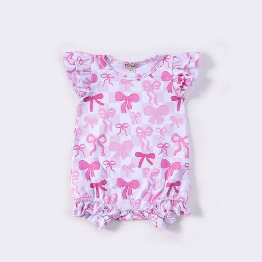 Checkered Coquette Baby Romper