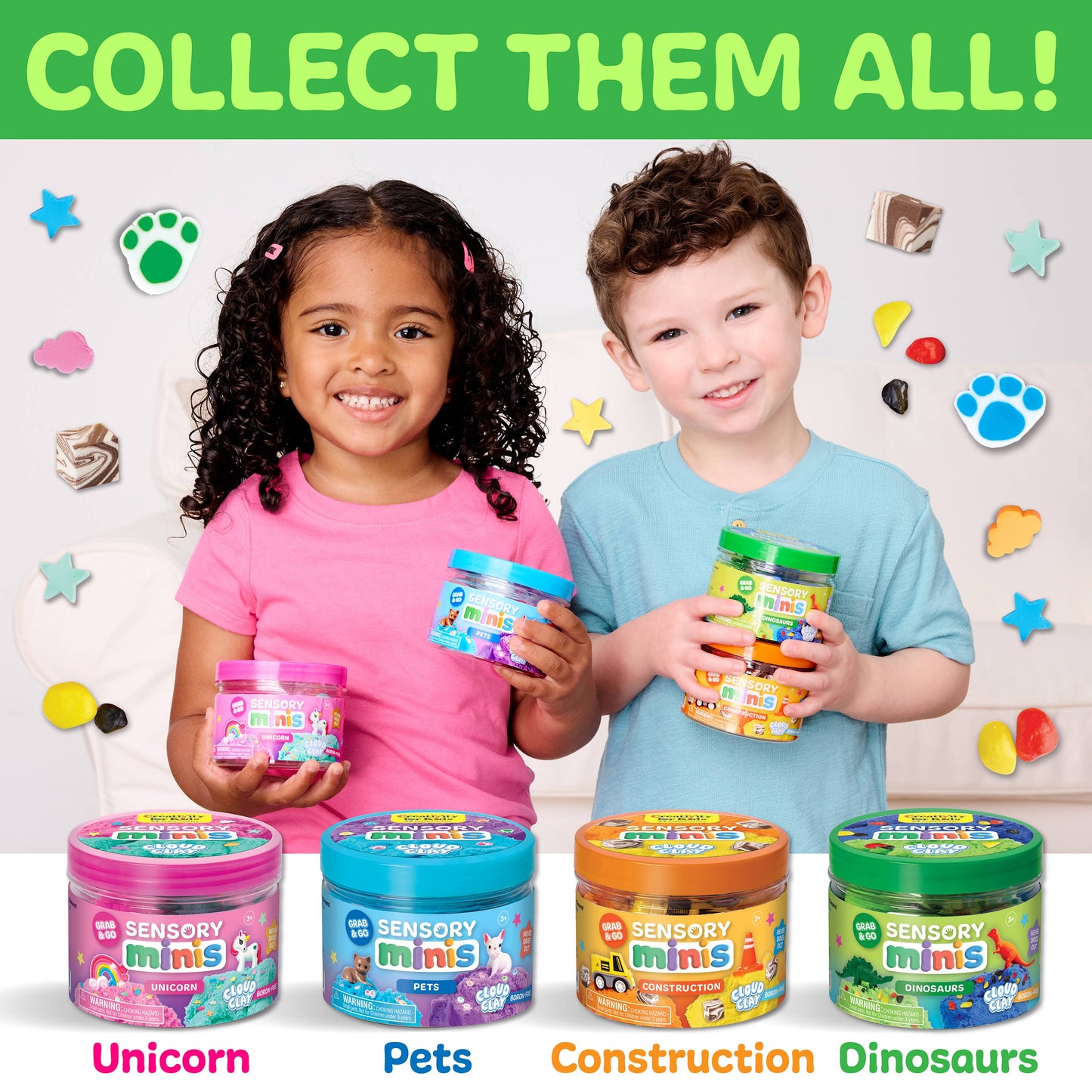 Faber-Castell / Creativity for Kids - Sensory Mini Play Kit Jar with Cloud Clay: Dinosaur Theme