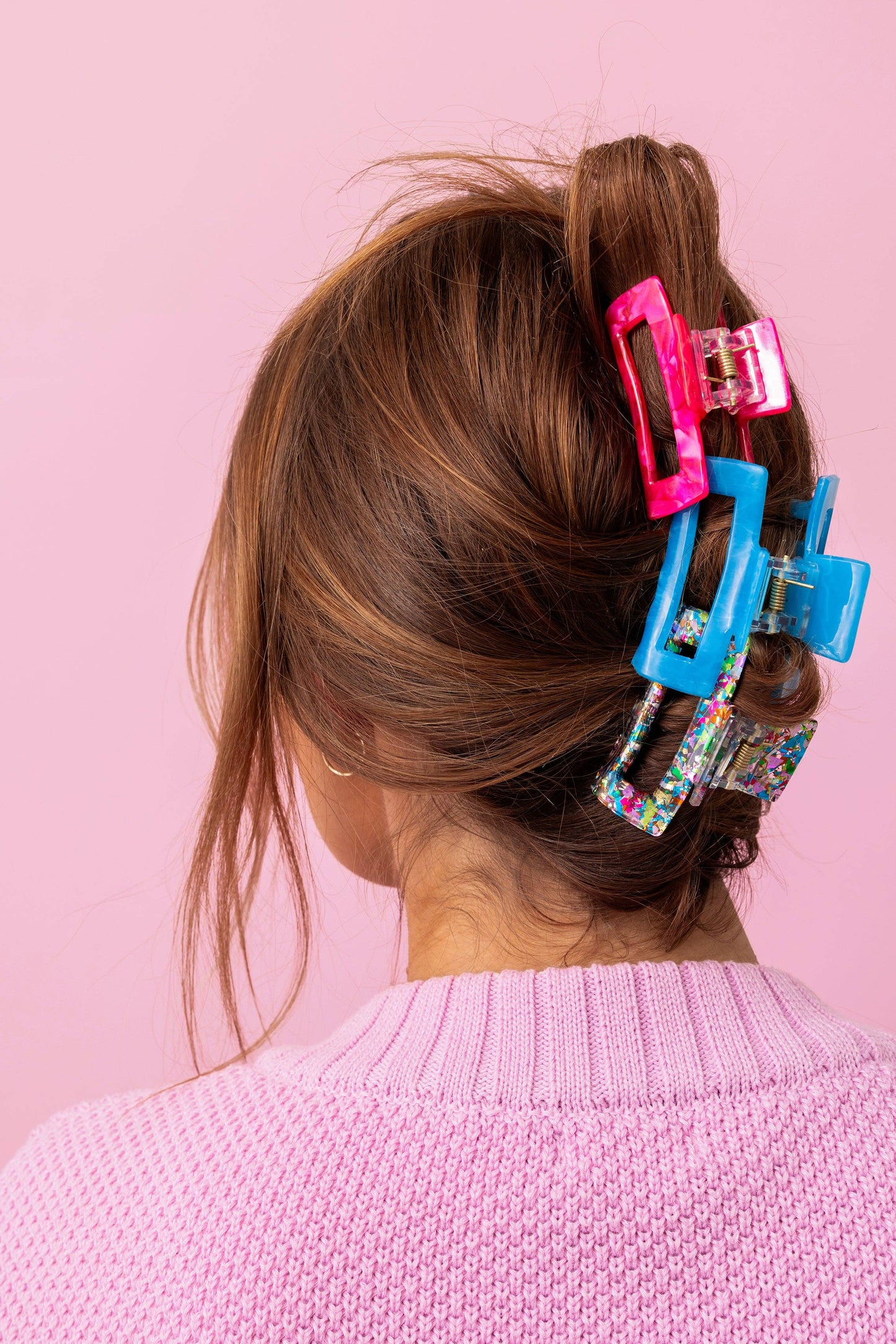 Colorful Confetti Claw Clip Trio