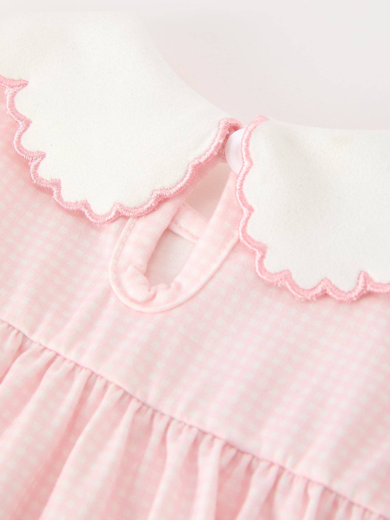 Pink Duck Embroidered Baby Girl Romper