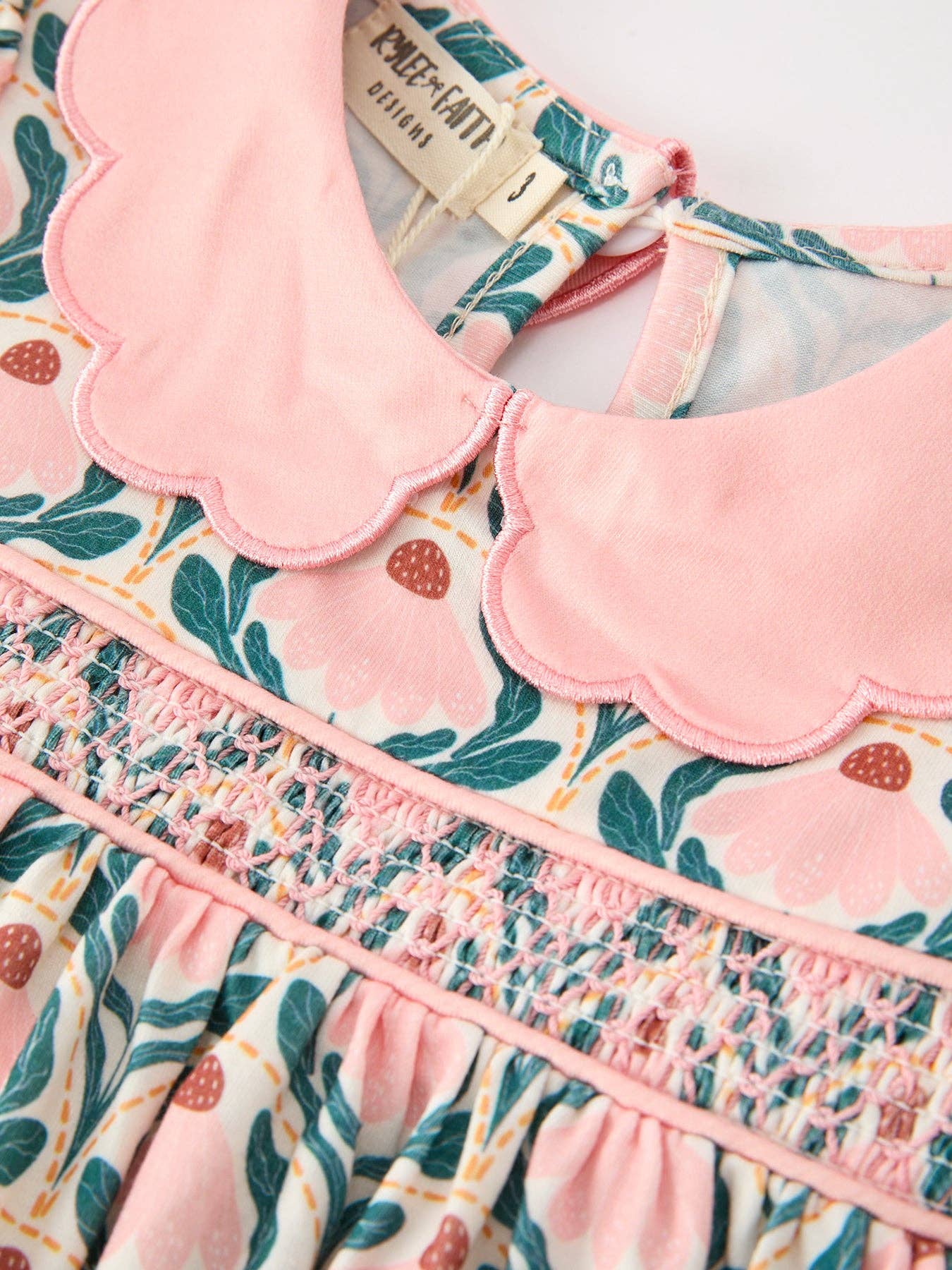 Fall Geometric Floral Girls Dress