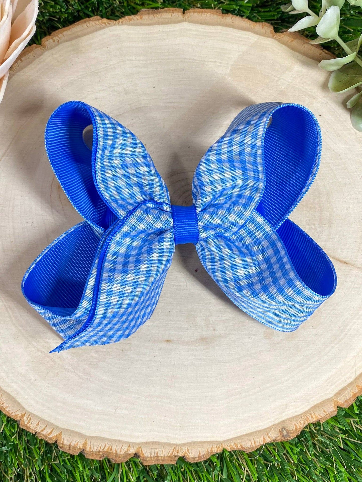 Gingham Classic Boutique Hair Bow | Clip