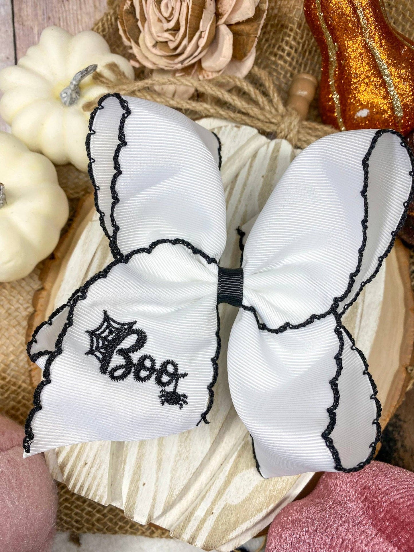The Hair Bow Company - Boo Halloween Hair Bow | Clip or Headband