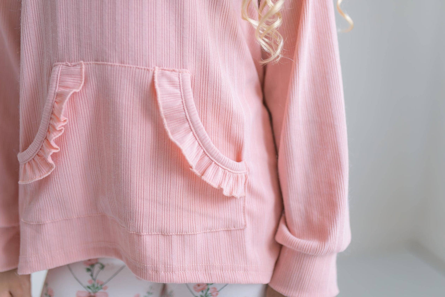 Oopsie Daisy - Girls Pink Ruffle Hi Lo Hoodie & Coquette Bow Legging Set