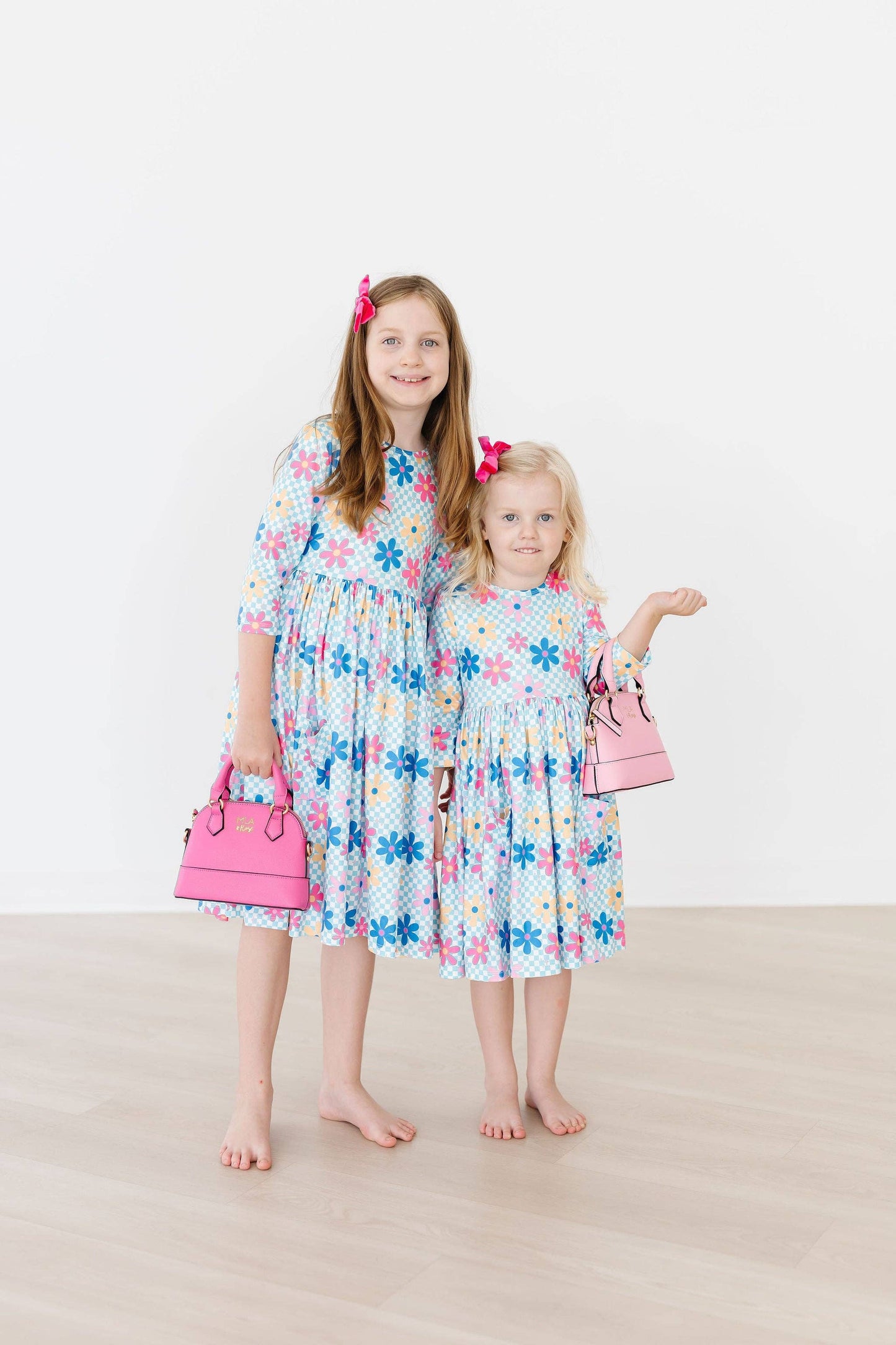 Mila & Rose - Crazy Daisy 3/4 Sleeve Pocket Twirl Dress