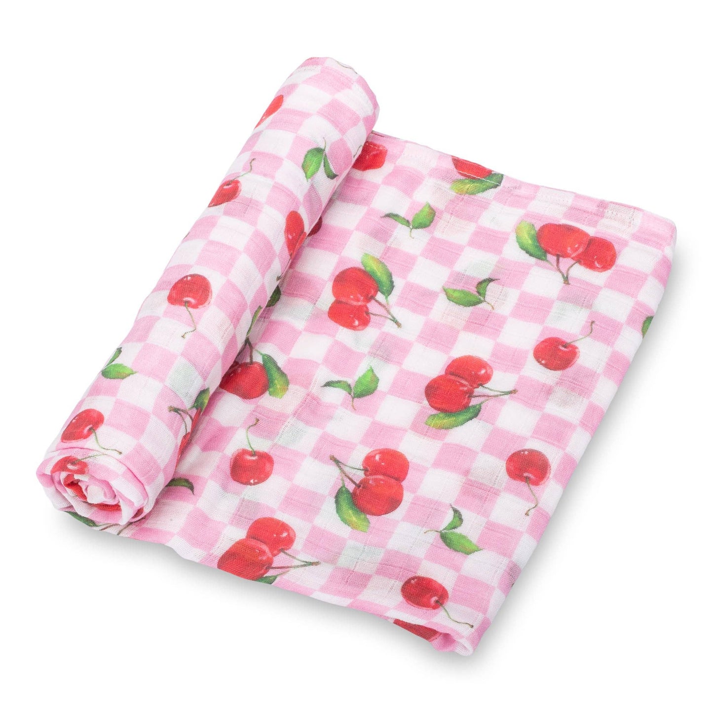 Baby Muslin Swaddle Blanket 47x47 Cherry on Top
