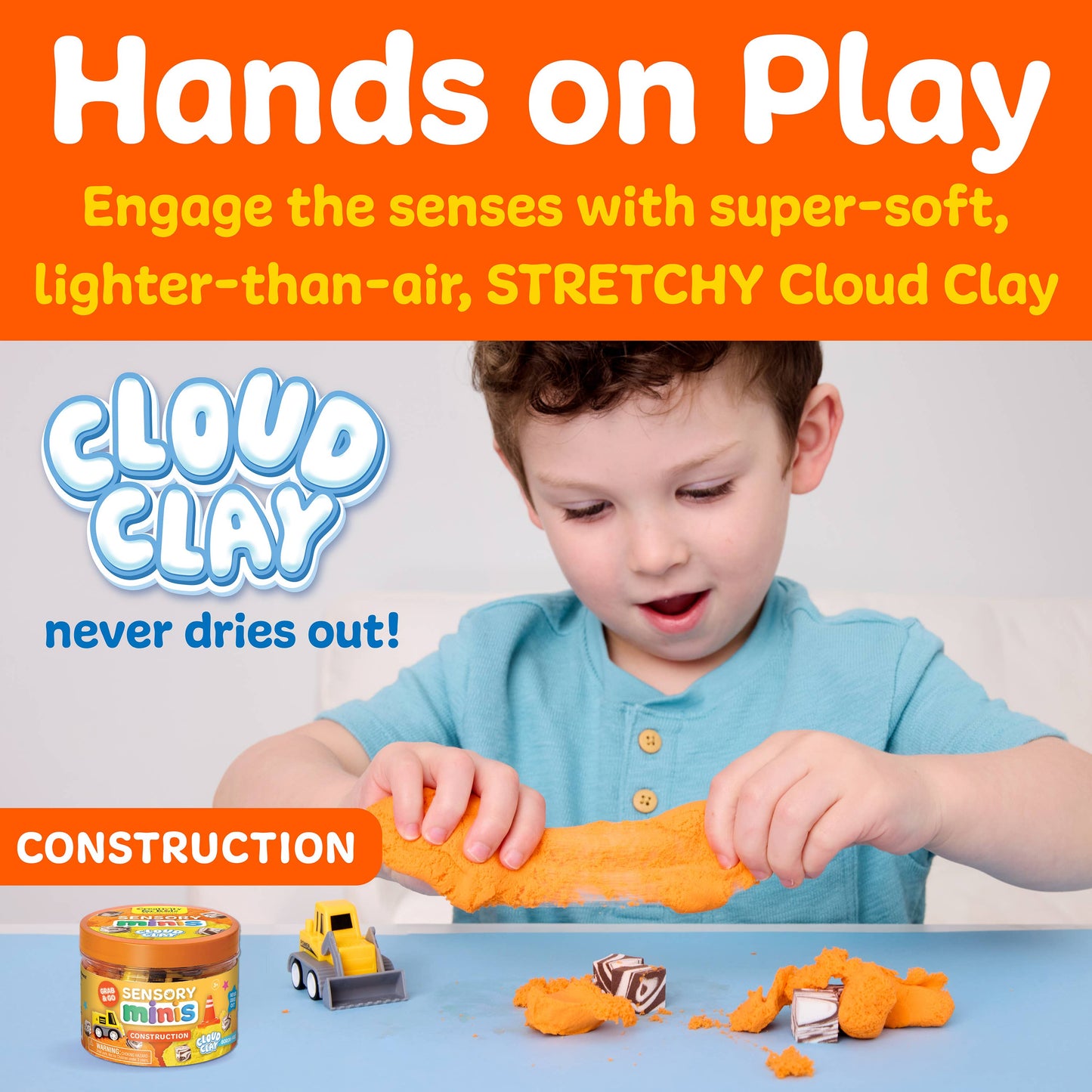 Faber-Castell / Creativity for Kids - Sensory Mini Play Kit Jar with Cloud Clay: Construction Them