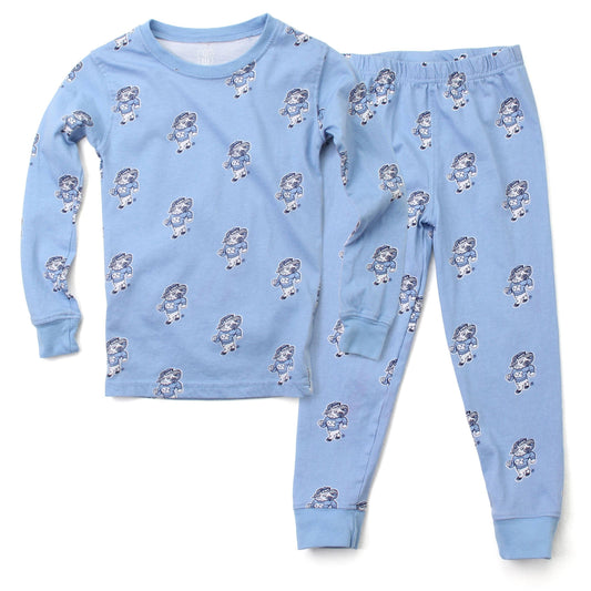 Wes and Willy - North Carolina Tar Heels Youth Allover Print LS Pajama