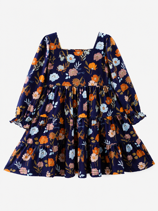 The Hair Bow Company - Navy Wildflower Twirl Dress